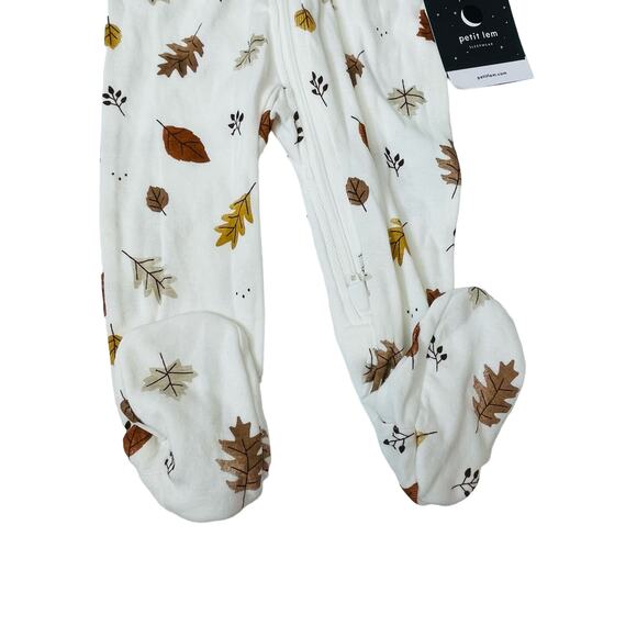 NWT Petit Lem 9M Fall Leaves Footie - Picture 4 of 6